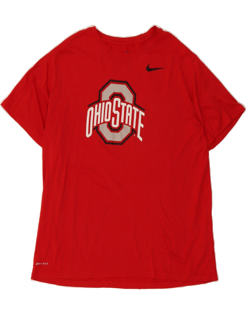 NIKE Mens Ohio State Graphic T-Shirt Top XL Red Polyester Vintage Nike and Second-Hand Nike from Messina Hembry 
