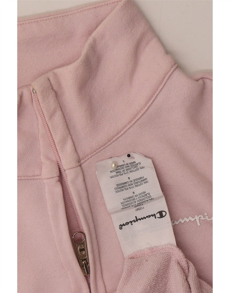 CHAMPION Womens Tracksuit Top Jacket UK 16 Large Pink Cotton Vintage Champion and Second-Hand Champion from Messina Hembry 