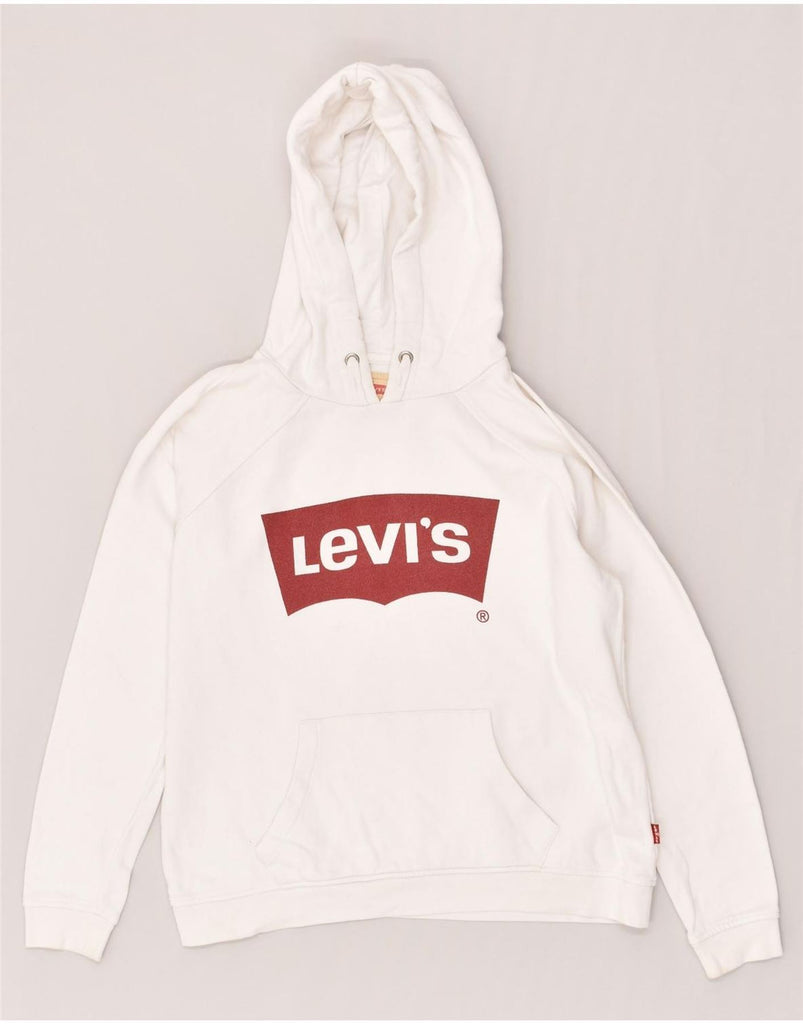 LEVI'S Boys Graphic Hoodie Jumper 13-14 Years White Cotton | Vintage Levi's | Thrift | Second-Hand Levi's | Used Clothing | Messina Hembry 