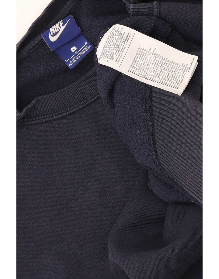 Nike Mens Sweatshirt Jumper Large Navy Blue Cotton