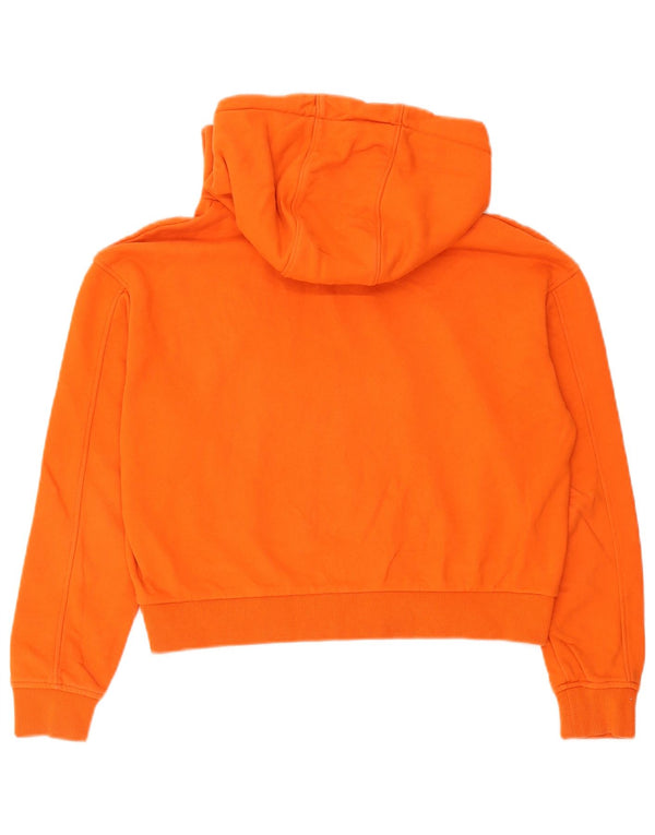 Vans Womens Crop Oversized Hoodie Jumper UK 10 Small Orange Cotton