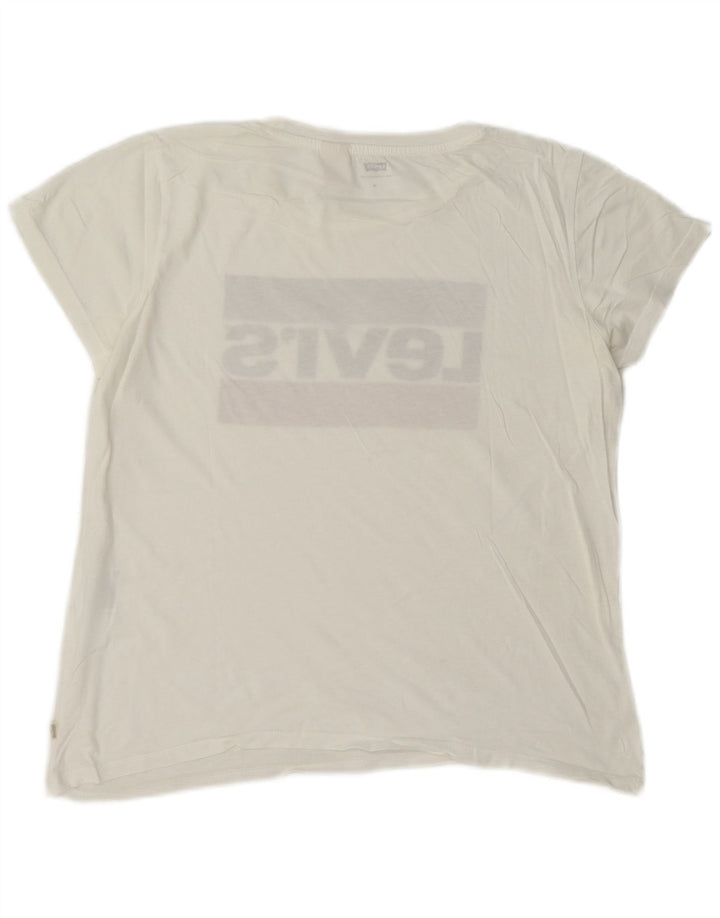 Levi's Womens Graphic T-Shirt Top UK 14 Medium White