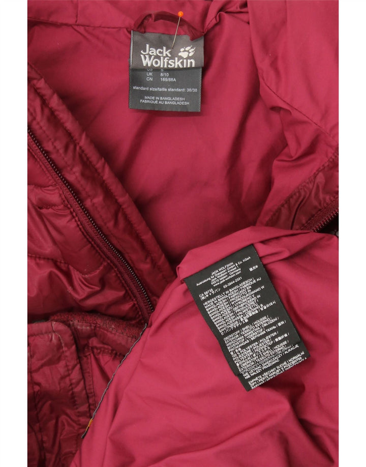 JACK WOLFSKIN Womens Padded Jacket UK 8/10 Small Burgundy Colourblock