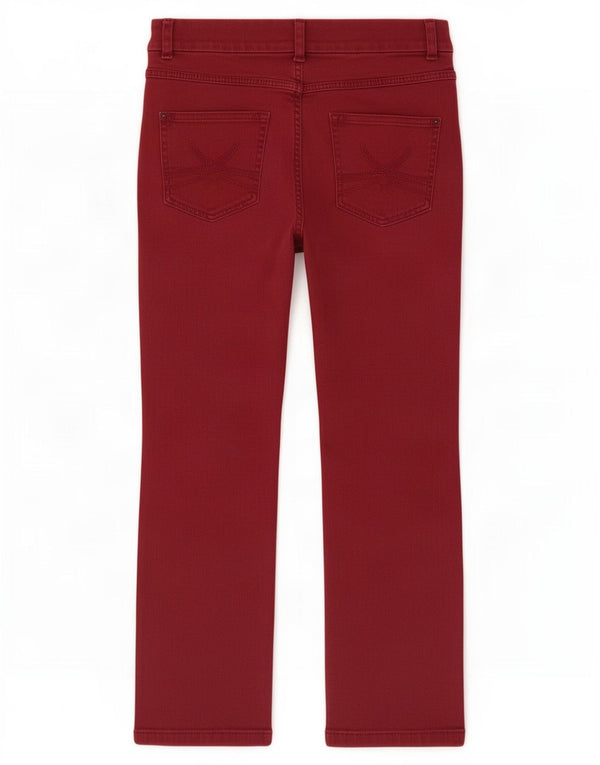 Marks & Spencer Womens Straight Jeans UK 12 Medium W30 L26 Burgundy Cotton