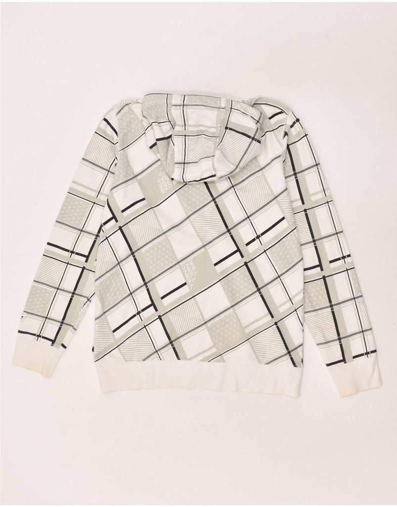 O'NEILL Boys Zip Hoodie Sweater 15-16 Years White Check Cotton | Vintage O'Neill | Thrift | Second-Hand O'Neill | Used Clothing | Messina Hembry 