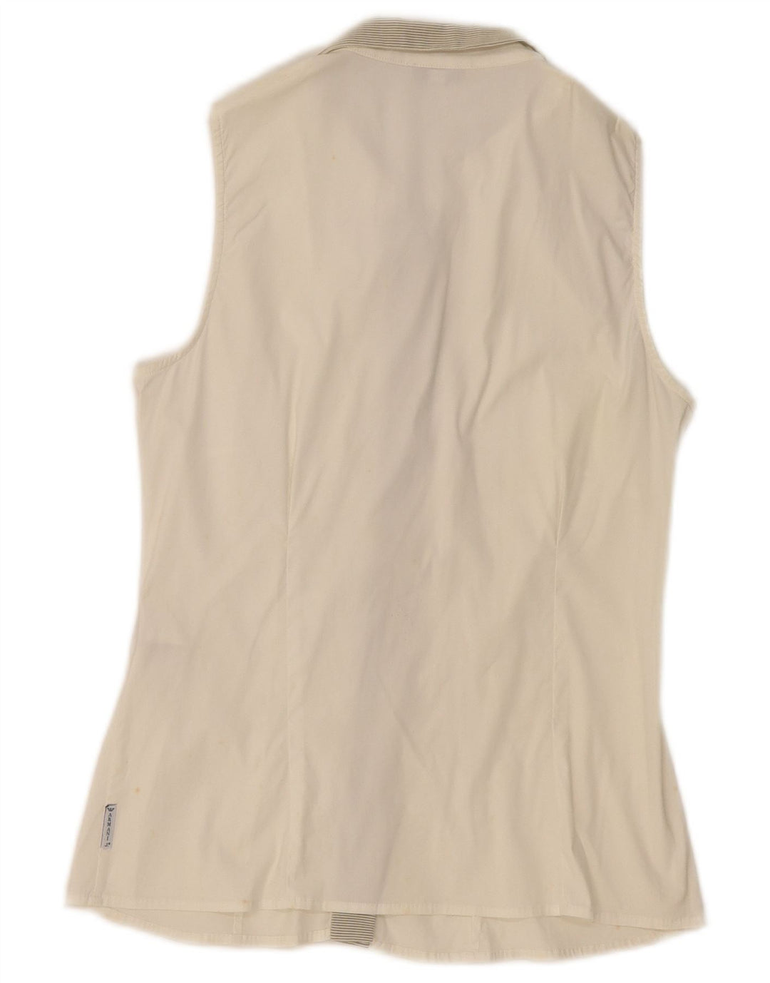 Armani Jeans Womens Sleeveless Shirt Blouse EU 42 Medium White Striped