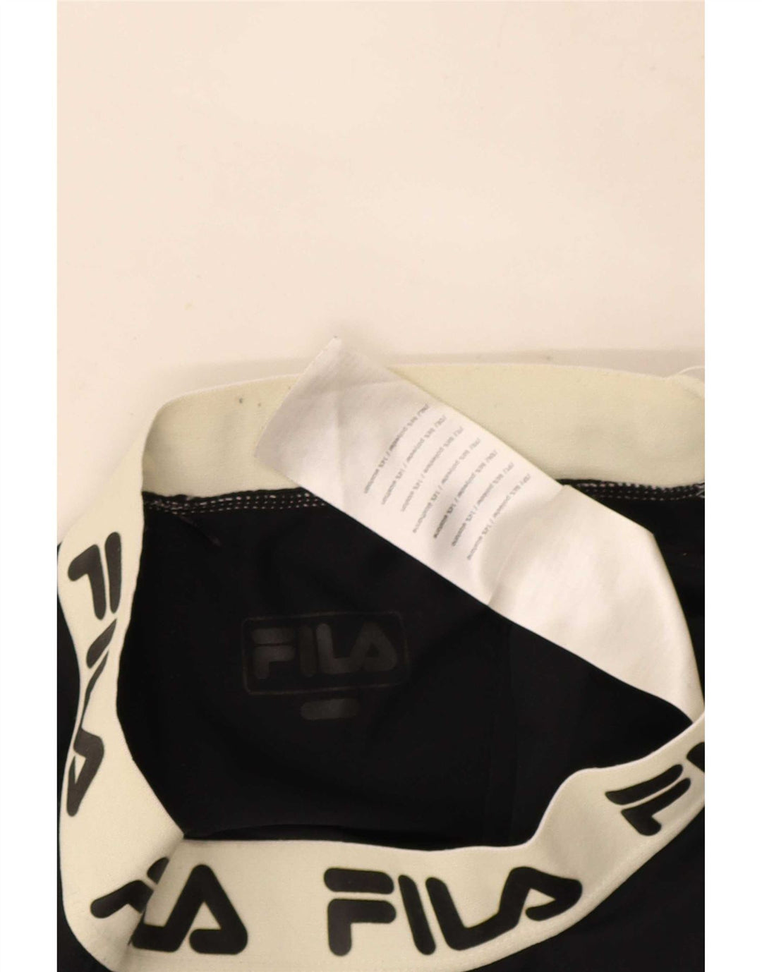Fila Womens Graphic Leggings UK 4 XS Black Colourblock Polyester
