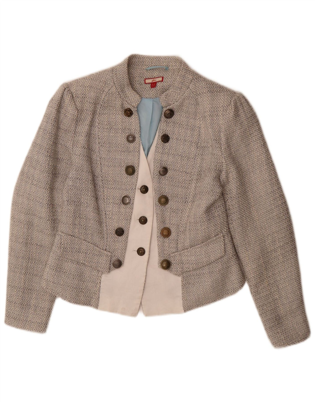 Joe Browns Womens 3 Button Blazer Jacket UK 14 Medium Grey Acrylic