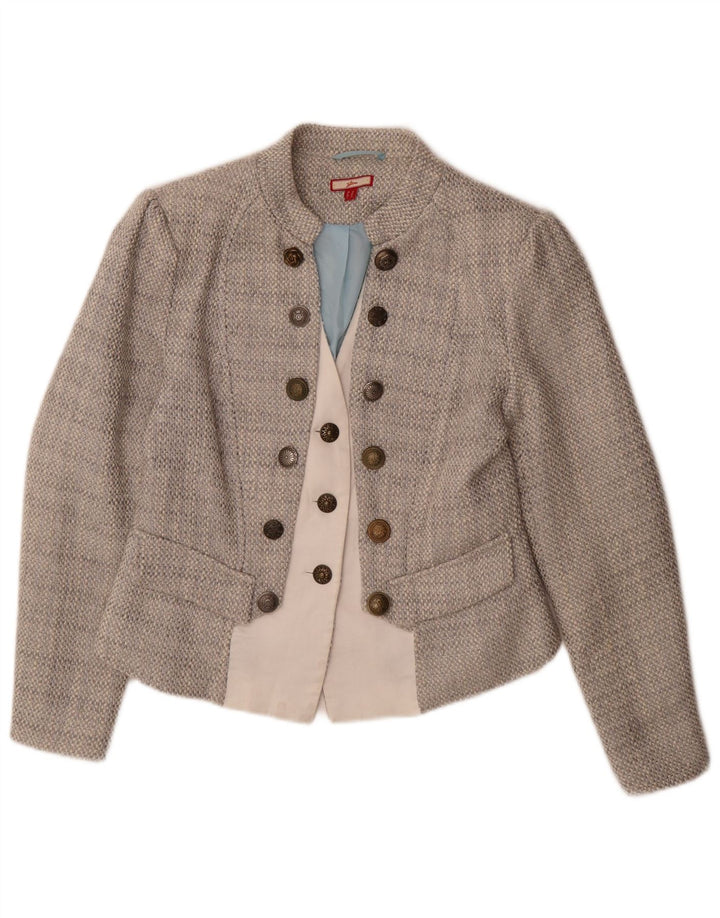 Joe Browns Womens 3 Button Blazer Jacket UK 14 Medium Grey Acrylic