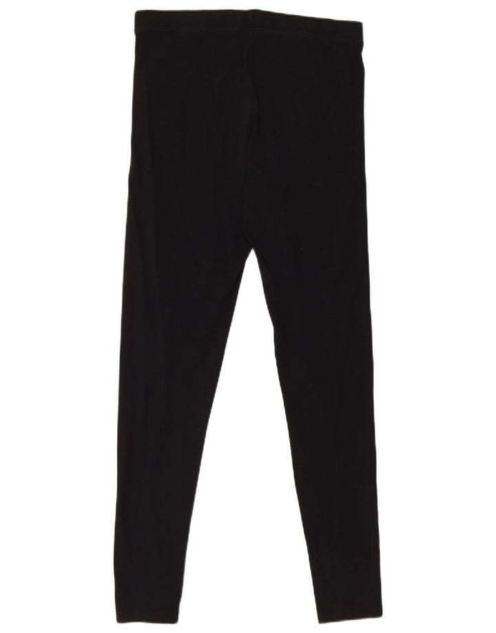 Marks & Spencer Womens Leggings UK 12 Medium  Black Cotton