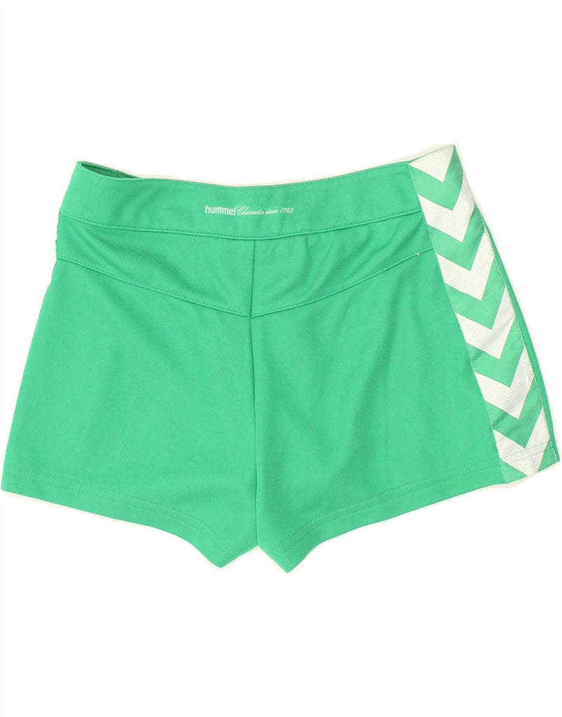 HUMMEL Womens Sport Shorts UK 6 XS Green | Vintage Hummel | Thrift | Second-Hand Hummel | Used Clothing | Messina Hembry 