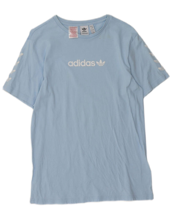 Adidas Boys Graphic T-Shirt Top 15-16 Years Blue Cotton