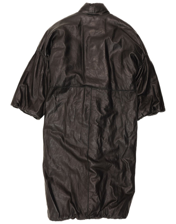 Garage Womens 3/4 Sleeve Leather Coat UK 18 XL Black