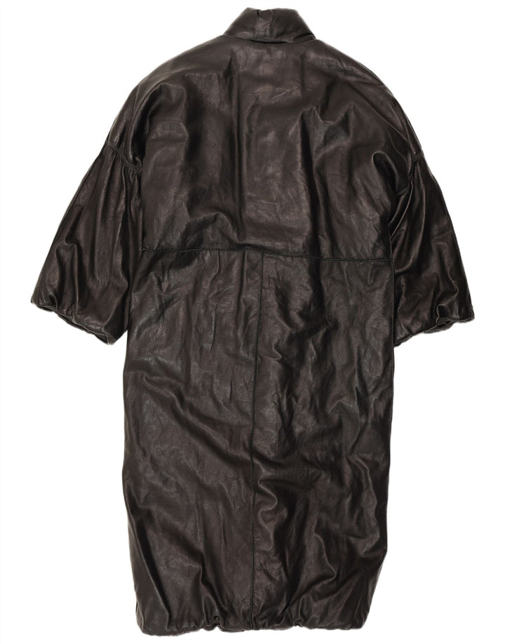 Garage Womens 3/4 Sleeve Leather Coat UK 18 XL Black