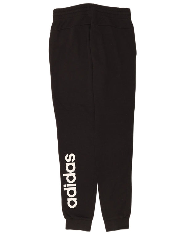 Adidas Womens Graphic Tracksuit Trousers Joggers UK 8/10 Small Black Cotton