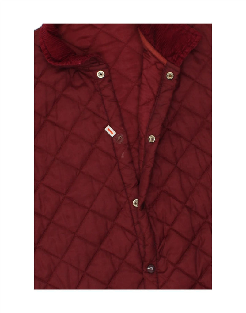 LEADER Mens Quilted Jacket UK 36 Small Burgundy | Vintage Leader | Thrift | Second-Hand Leader | Used Clothing | Messina Hembry 