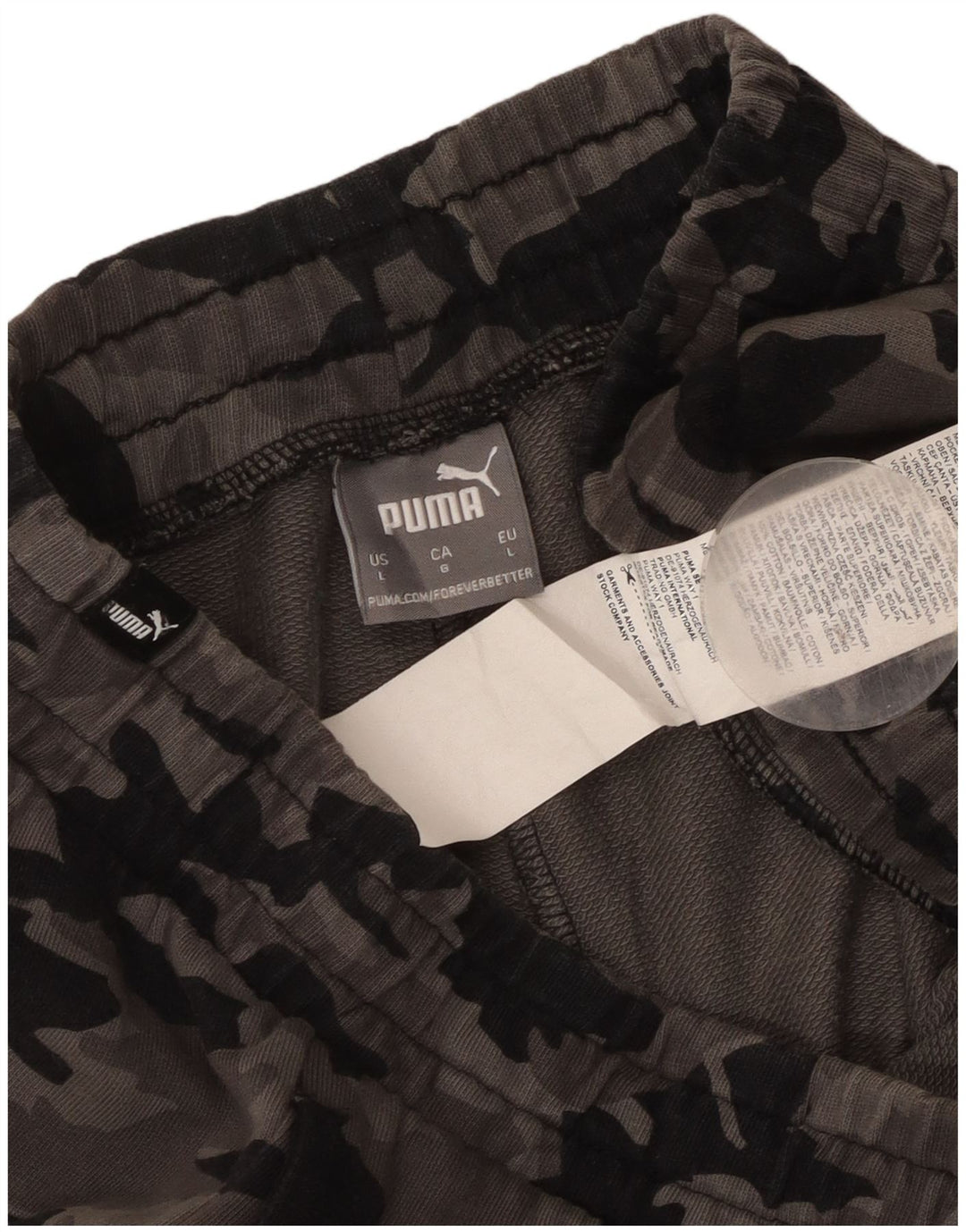 Puma Mens Sport Shorts Large Grey Camouflage Cotton