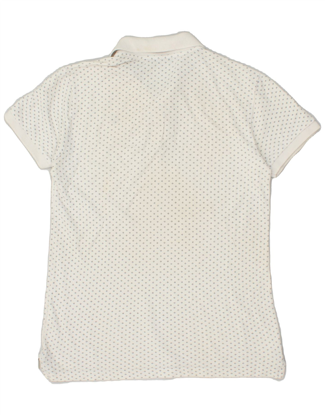 BENETTON Boys Abstract Pattern Polo Shirt 13-14 Years 3XL White Cotton | Vintage Benetton | Thrift | Second-Hand Benetton | Used Clothing | Messina Hembry 