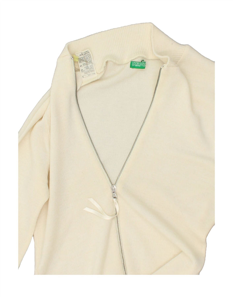 BENETTON Womens Cardigan Sweater UK 8 Small Beige Wool | Vintage Benetton | Thrift | Second-Hand Benetton | Used Clothing | Messina Hembry 