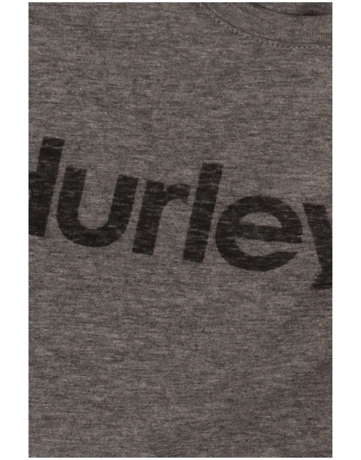 Hurley Mens Graphic T-Shirt Top Small Grey Flecked Cotton