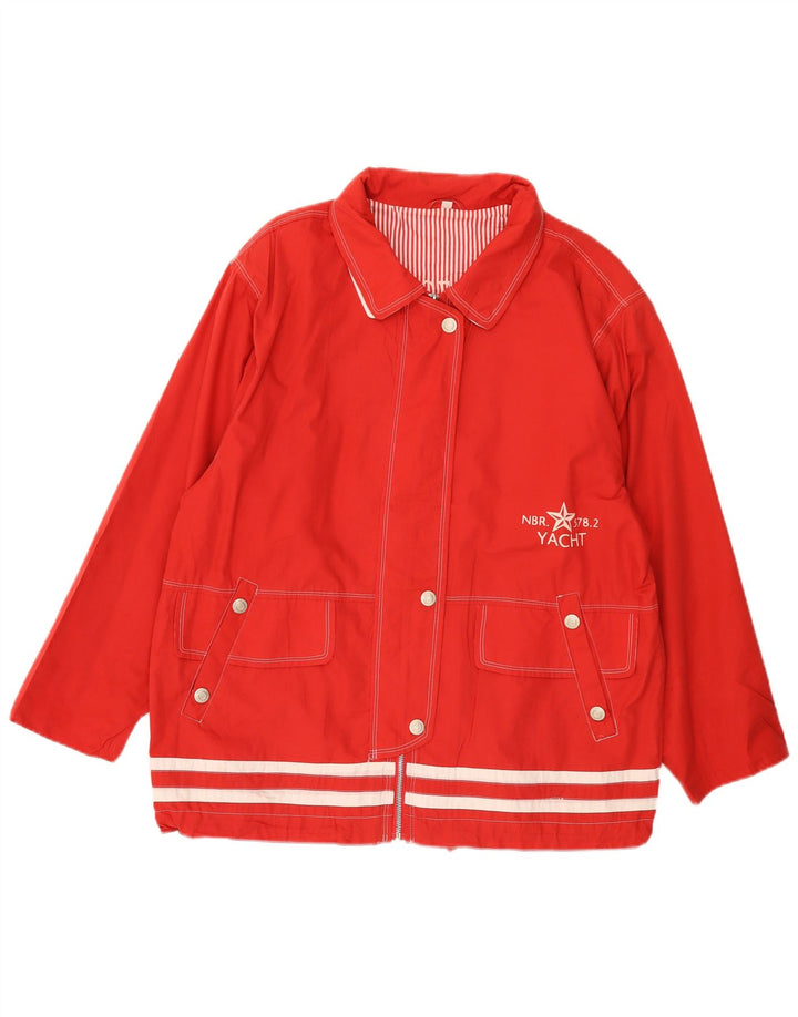 Vintage Womens Yachting Oversized Utility Jacket EU 42 Large Red Striped