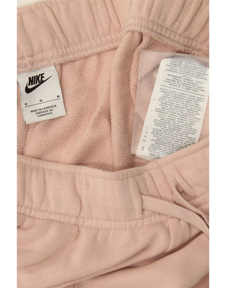 NIKE Womens Sport Shorts UK 14 Medium Pink Cotton