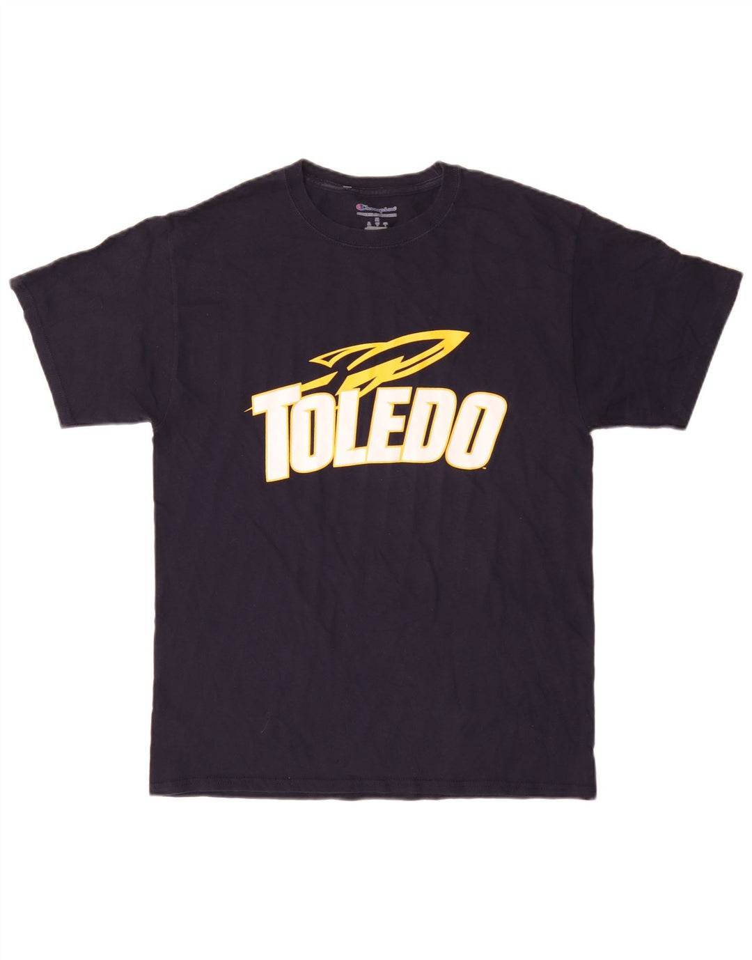 Champion Mens Toledo Rockets Graphic T-Shirt Top Medium Navy Blue