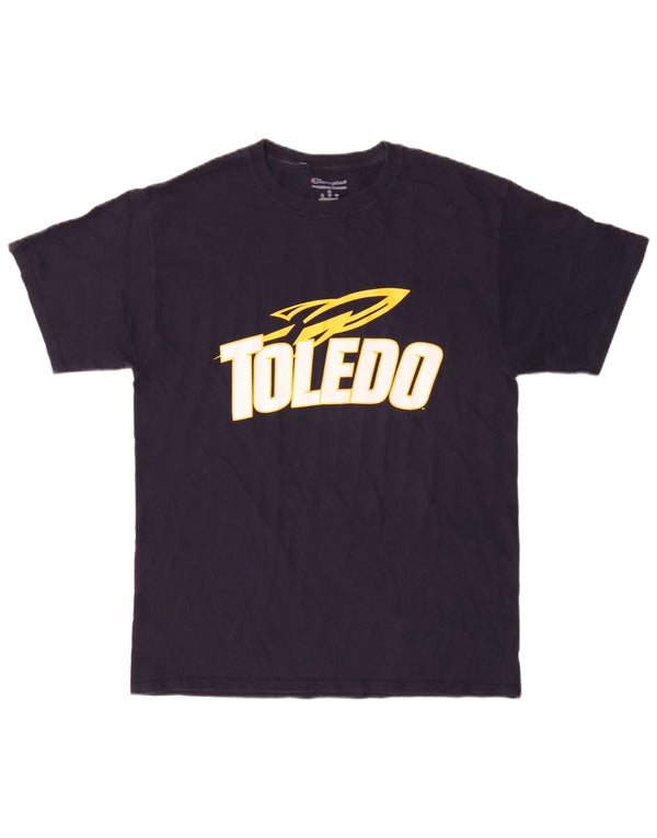 Champion Mens Toledo Rockets Graphic T-Shirt Top Medium Navy Blue