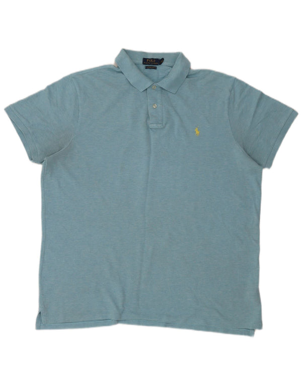 Ralph Lauren Mens Custom Slim Fit Polo Shirt 2XL Blue Cotton