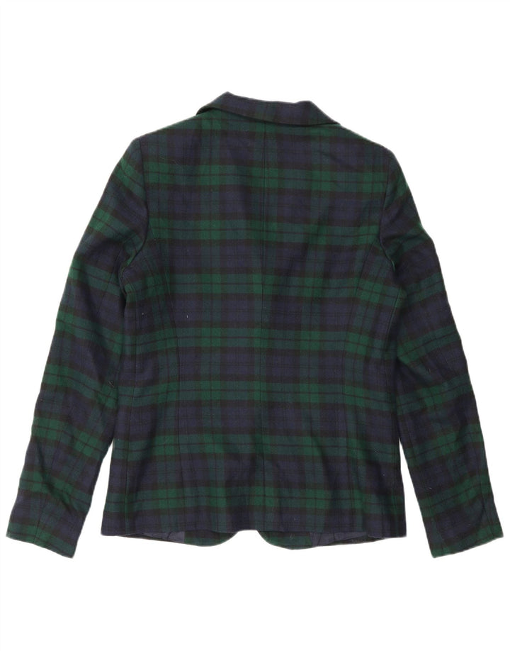 Paio Crippa Womens 2 Button Blazer Jacket IT 44 Medium Green Check New Wool
