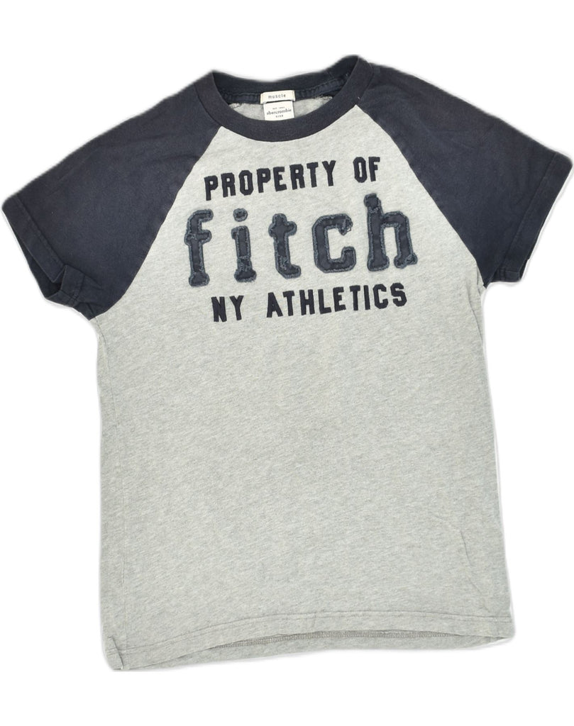 ABERCROMBIE & FITCH Boys Muscle Graphic T-Shirt Top 11-12 Years XL Grey | Vintage Abercrombie & Fitch | Thrift | Second-Hand Abercrombie & Fitch | Used Clothing | Messina Hembry 