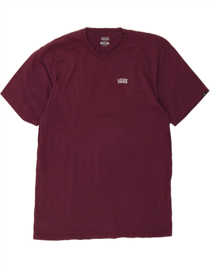 VANS Mens Classic Fit T-Shirt Top XL Burgundy Cotton Vintage Vans and Second-Hand Vans from Messina Hembry 