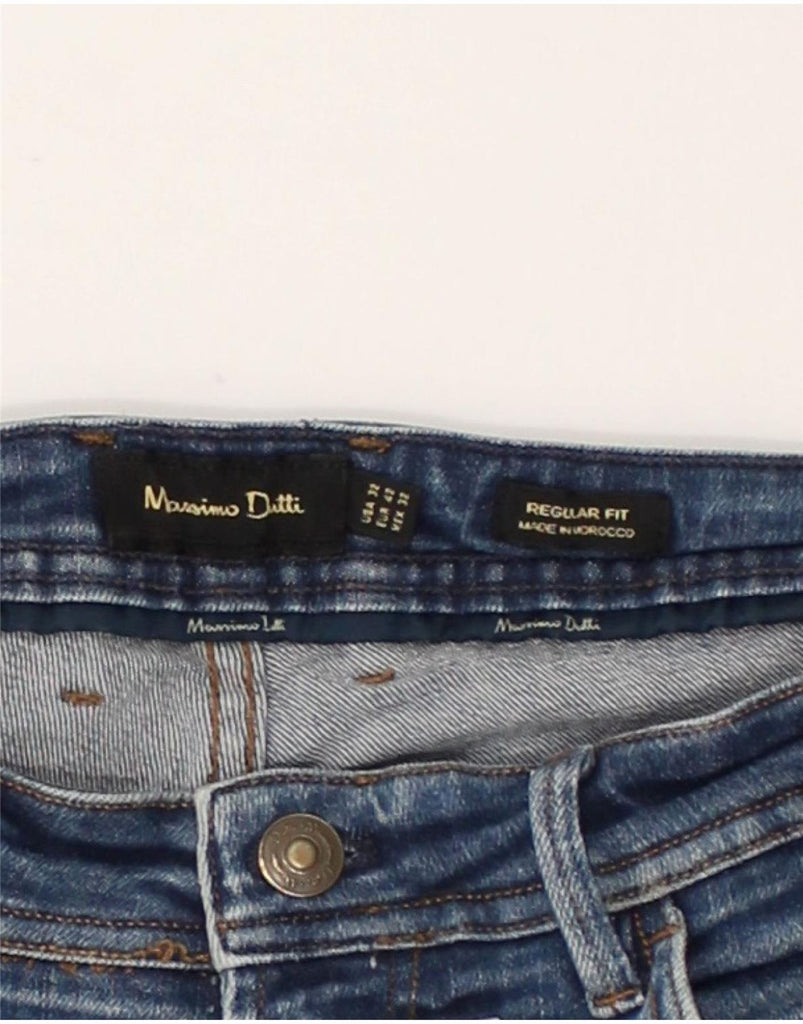 MASSIMO DUTTI Mens Regular Fit Straight Jeans W32 L27  Blue Cotton | Vintage Massimo Dutti | Thrift | Second-Hand Massimo Dutti | Used Clothing | Messina Hembry 