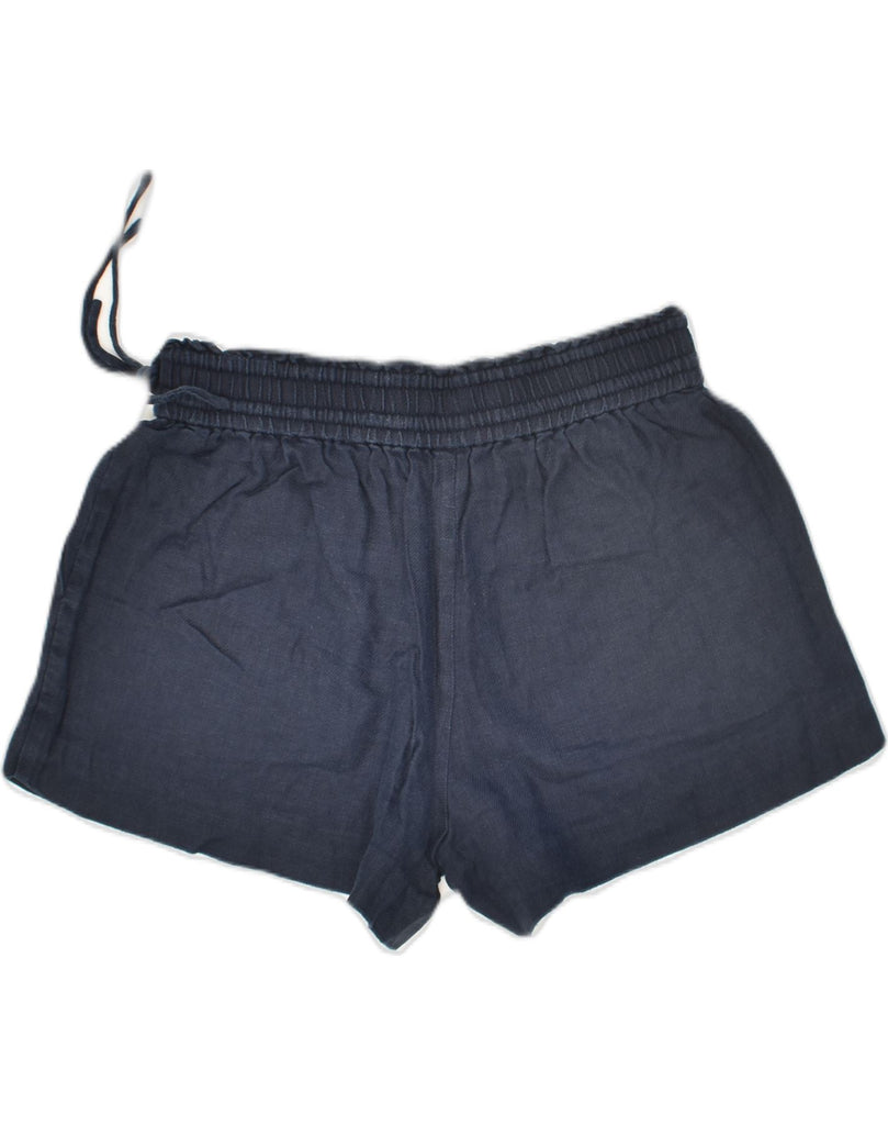 J. CREW Womens Hot Pants Small W28  Navy Blue Linen | Vintage J. Crew | Thrift | Second-Hand J. Crew | Used Clothing | Messina Hembry 