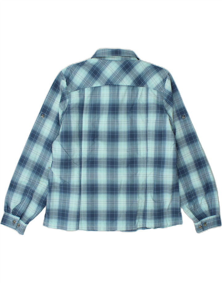 JACK WOLFSKIN Womens Shirt UK 18/20 2XL Blue Check Polyamide Vintage Jack Wolfskin and Second-Hand Jack Wolfskin from Messina Hembry 