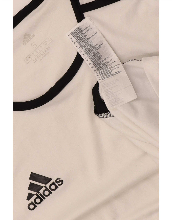 Adidas Mens Aeroready T-Shirt Top Small White Colourblock Polyester