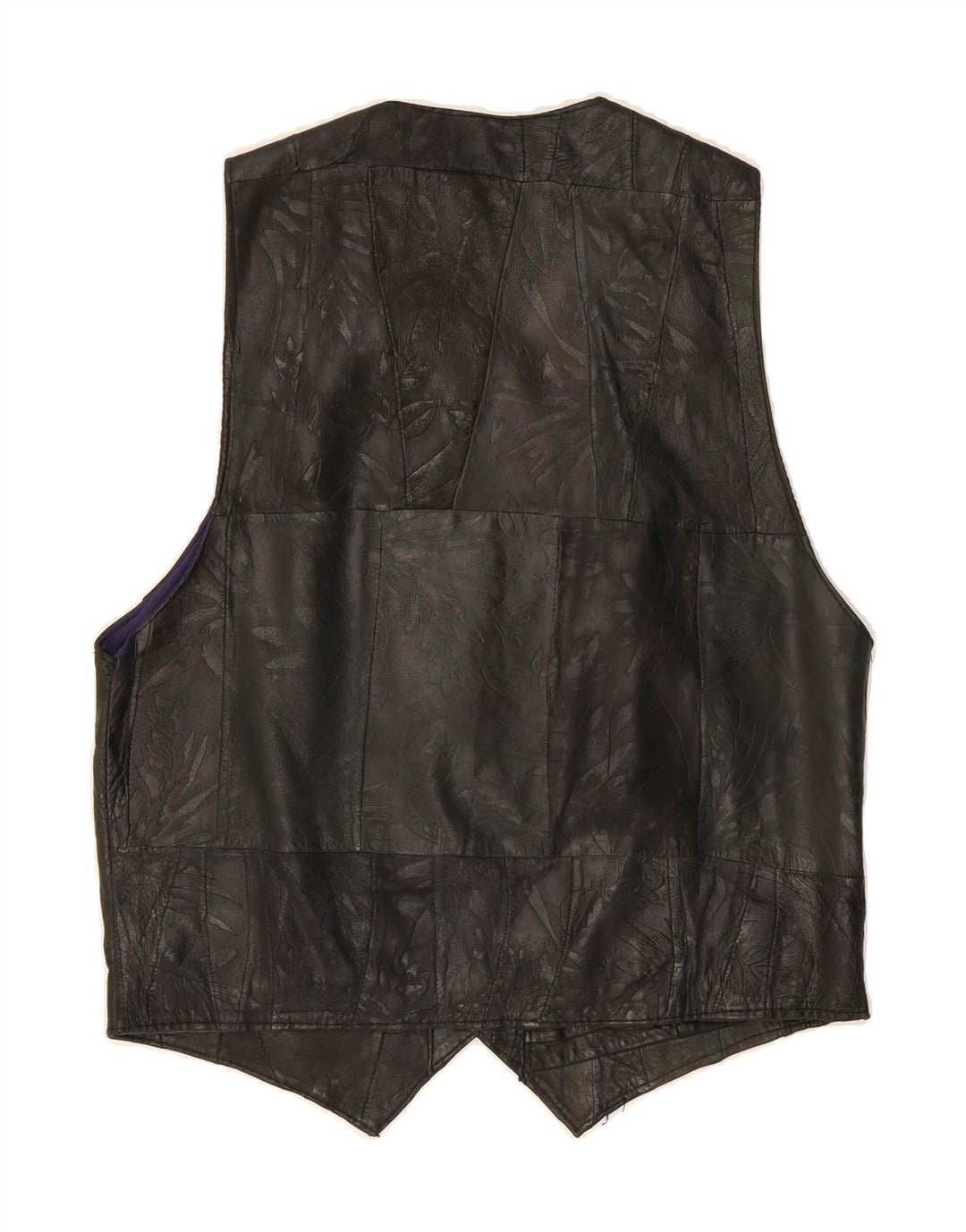 VINTAGE Mens Leather Waistcoat Medium Black Vintage Vintage and Second-Hand Vintage from Messina Hembry 