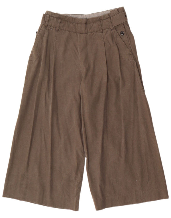 G-Star Womens High Waist Wide Leg Capri Trousers W29 L20 Khaki Lyocell