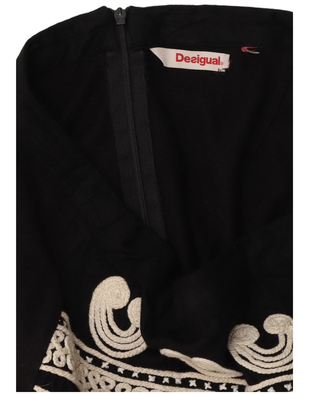 Desigual Womens A-Line Skirt W34 Large Black Paisley