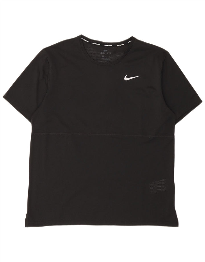 Nike Mens Dri Fit T-Shirt Top Large Black Polyester
