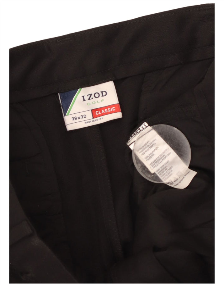 Izod Mens Golf Classic Fit Straight Suit Trousers W38 L32 Black Polyester