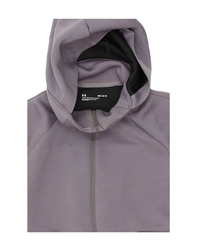 UNDER ARMOUR Womens Graphic Zip Hoodie Sweater UK 14 Medium Purple | Vintage Under Armour | Thrift | Second-Hand Under Armour | Used Clothing | Messina Hembry 