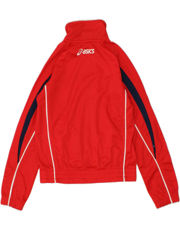 ASICS Boys Graphic Tracksuit Top Jacket 11-12 Years Red Polyester Vintage Asics and Second-Hand Asics from Messina Hembry 