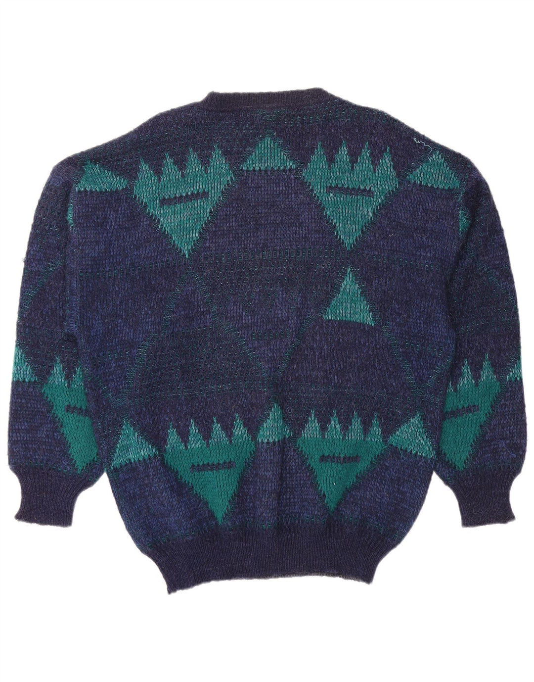 4 CASTELLA Mens Boat Neck Jumper Sweater IT 56 XL Navy Blue Geometric