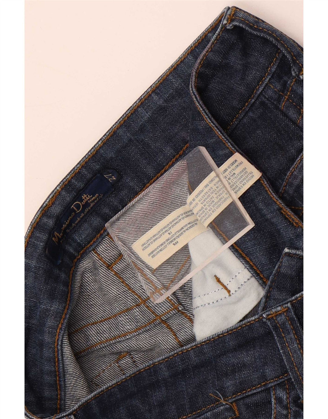 Massimo Dutti Womens Straight Jeans W27 L29 Navy Blue Cotton
