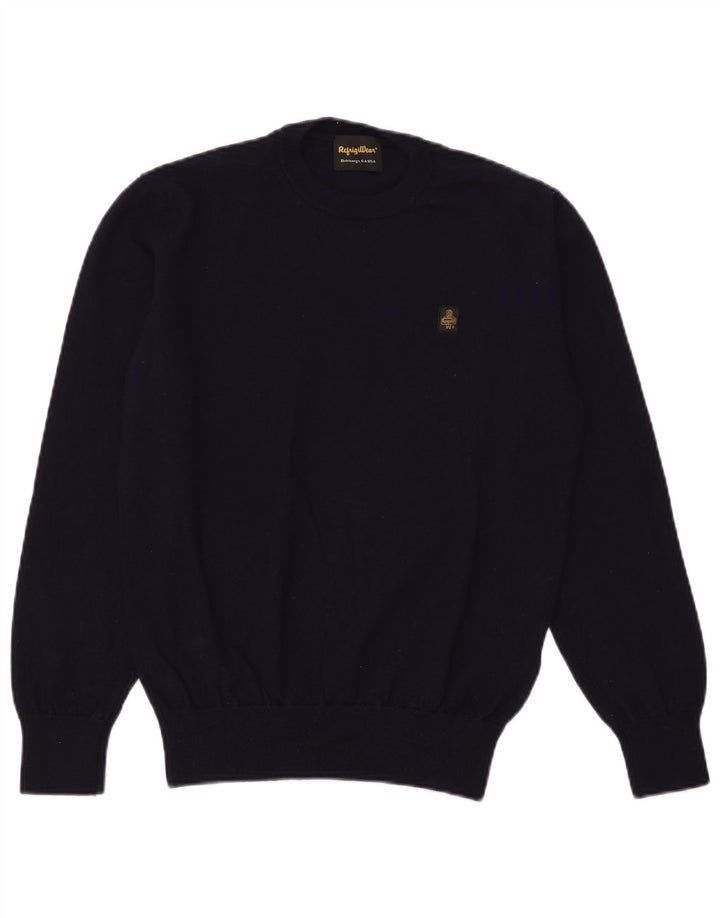 Refrigiwear Mens Crew Neck Jumper Sweater XL Navy Blue Wool