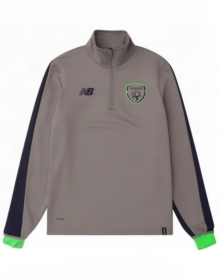 New Balance Mens Ireland Pullover Tracksuit Top Small Grey Colourblock