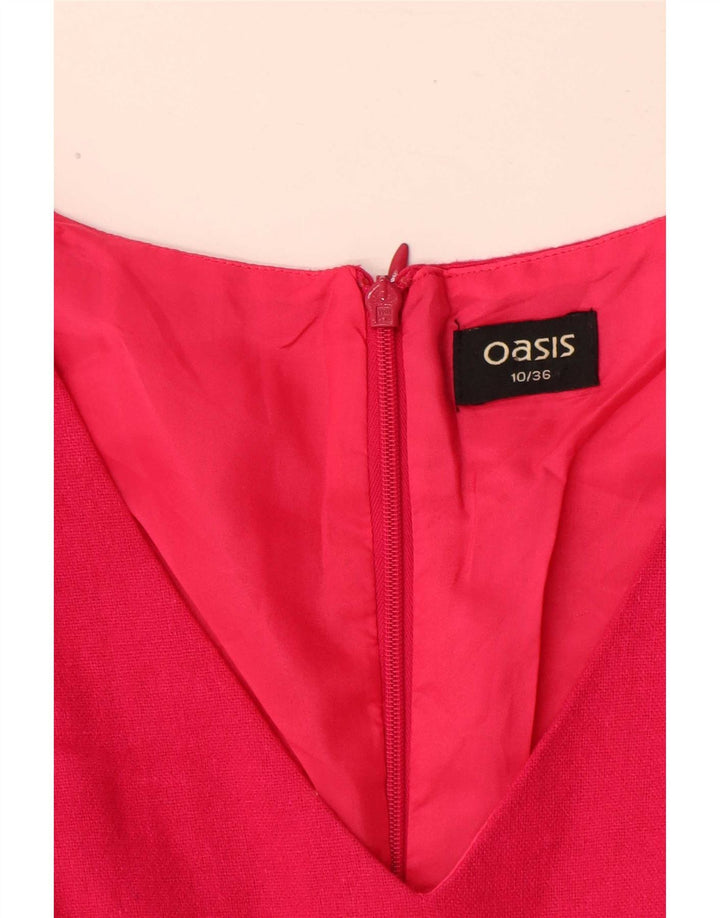 Oasis Womens A-Line Dress UK 10 Small Pink Wool