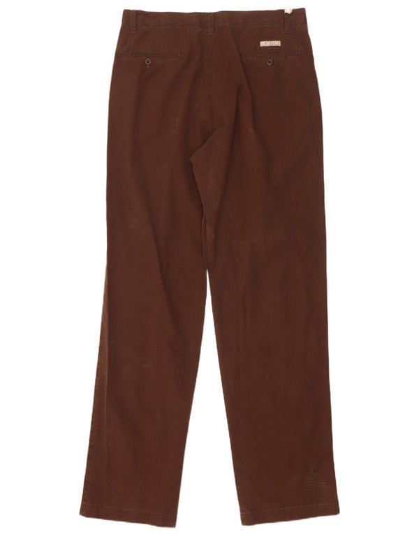 Rifle Mens Straight Chino Trousers W34 L34 Brown Cotton