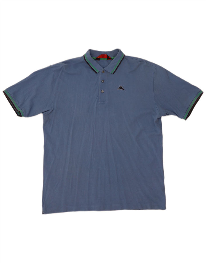 Kappa Mens Polo Shirt XL Blue Cotton